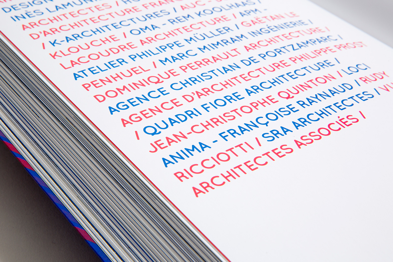 Graphisme éditorial pour un livre d’architecture illustrant le travail d’un architecte à travers plans, images d’archives et photographies professionnelles.