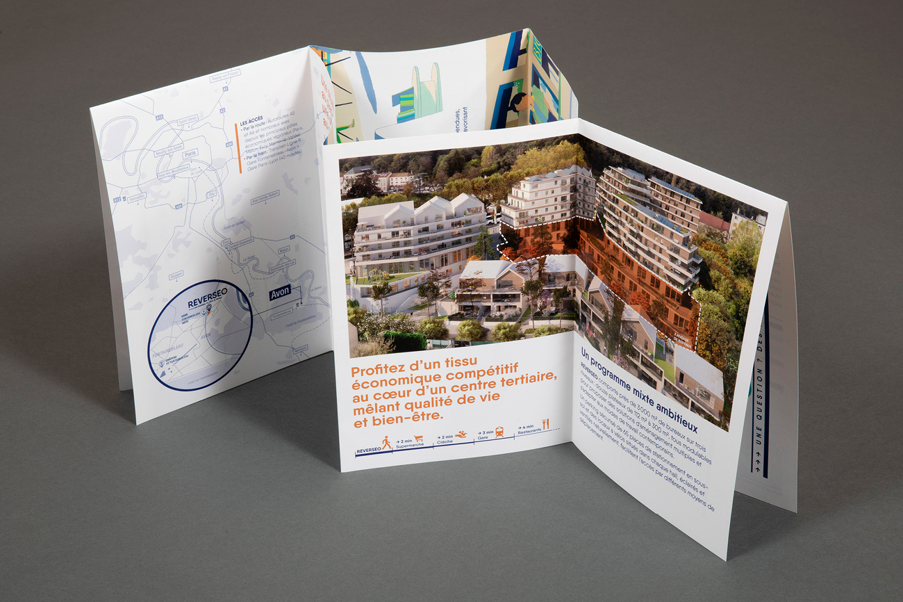 Graphisme campagne communication promotion immobilière Adim Île‑de‑France Waixing visuel mise en page typographie illustration