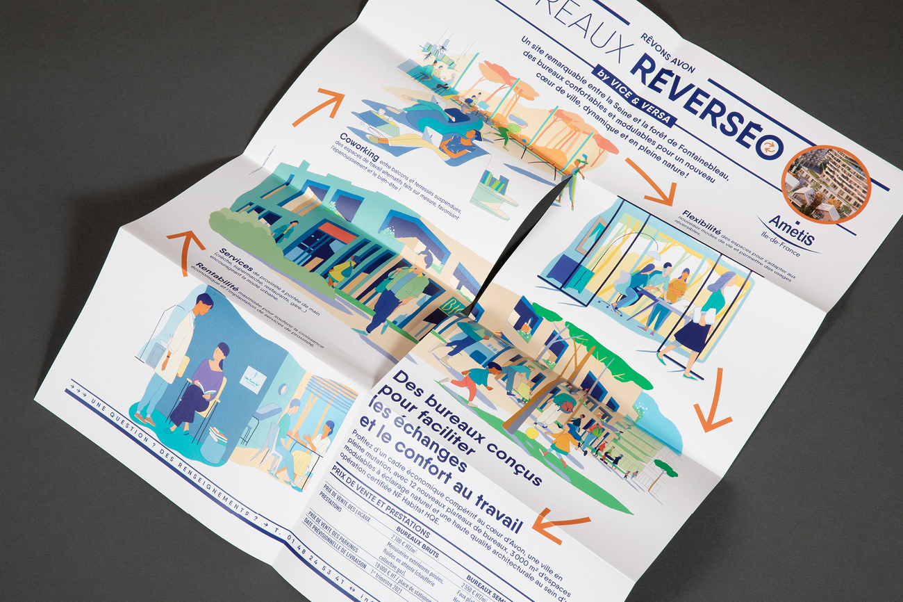 Graphisme campagne communication promotion immobilière Adim Île‑de‑France Waixing visuel mise en page design