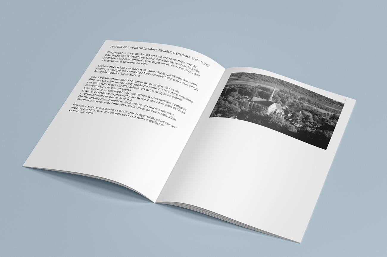Design graphique catalogue exposition art contemporain Thierry Bonne Waixing mise en page installation Physis