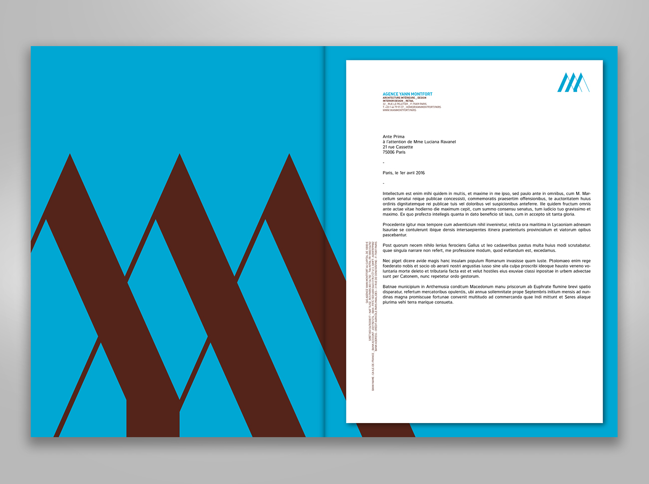 Dossier et papier à lettre Agence Yann Montfort