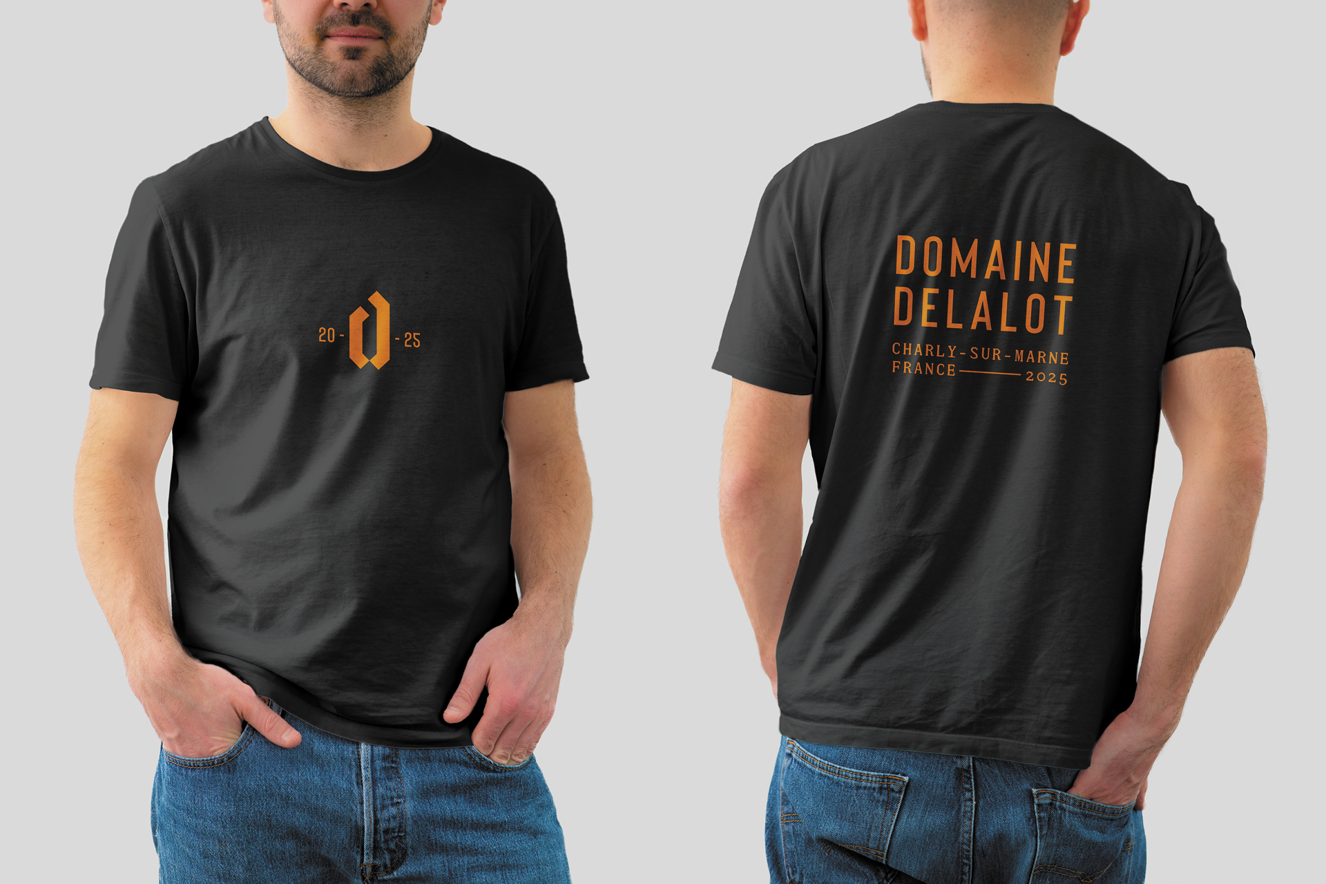 Identité visuelle et packaging pour le champagne Delalot, avec logo raffiné, typographie élégante et design graphique haut de gamme valorisant le prestige et l’exclusivité de la marque
