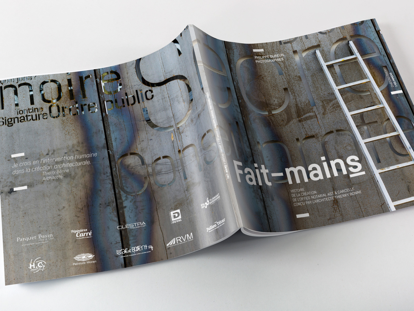 Graphisme éditorial catalogue photographies Dureuil Ast Carcelle Waixing mise en page portraits typographie