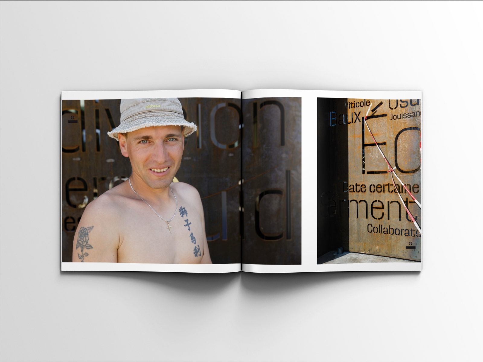 Graphisme éditorial catalogue photographies Dureuil Ast Carcelle Waixing mise en page portraits typographie