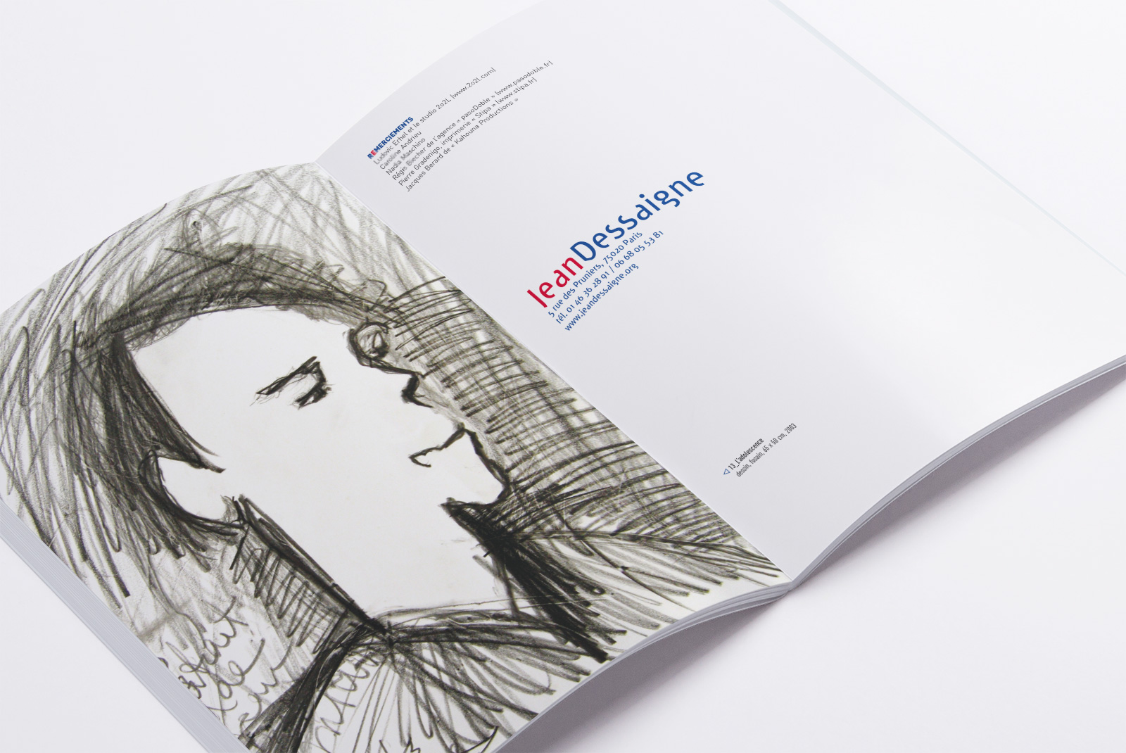 Page présentant la mise en page graphique d'un dessin de Jean Dessaigne autour du voyage artistique d’Arthur Rimbaud.