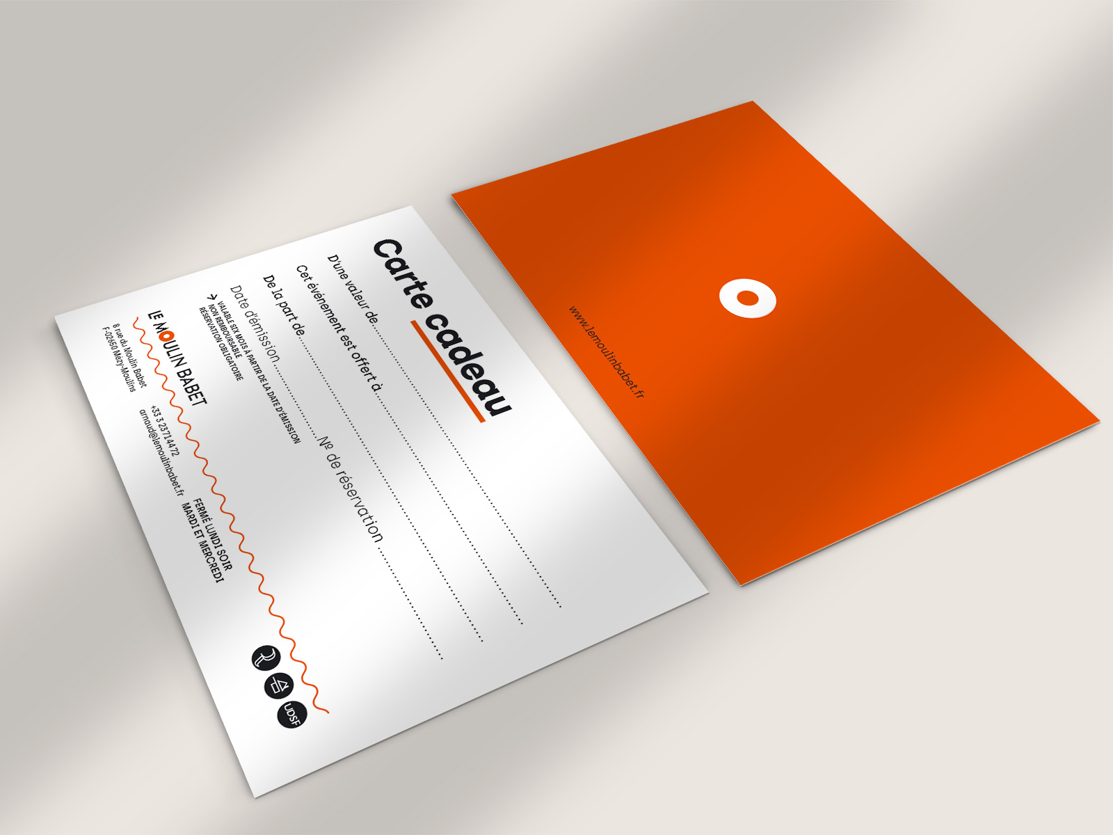 Design graphique identité visuelle restaurant Le Moulin Babet Waixing logo typographie couleurs branding