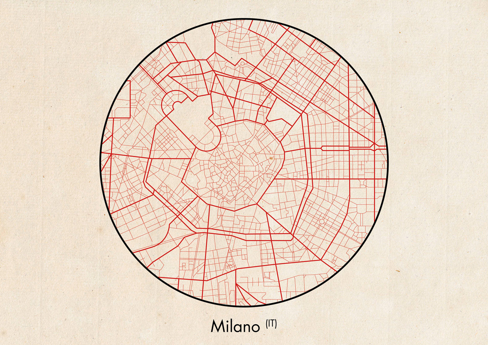Plan schématique centre Milan guide Paris Sud Aménagement Waixing