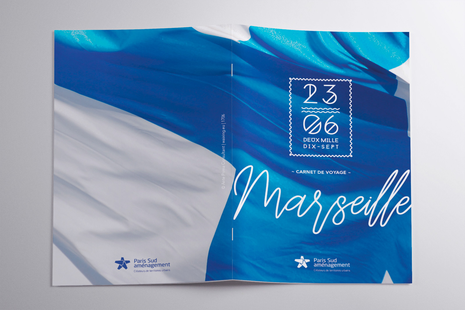 Couverture et page finale de la brochure – remerciements et crédits graphique visite architecturale Marseille