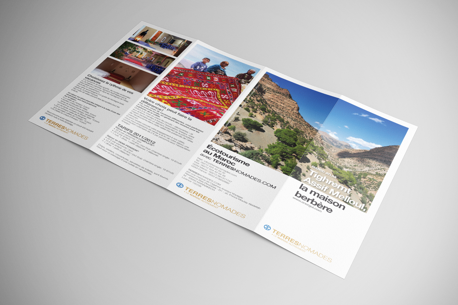 Flyer Terres Nomades – création graphique édition promotionnelle voyage