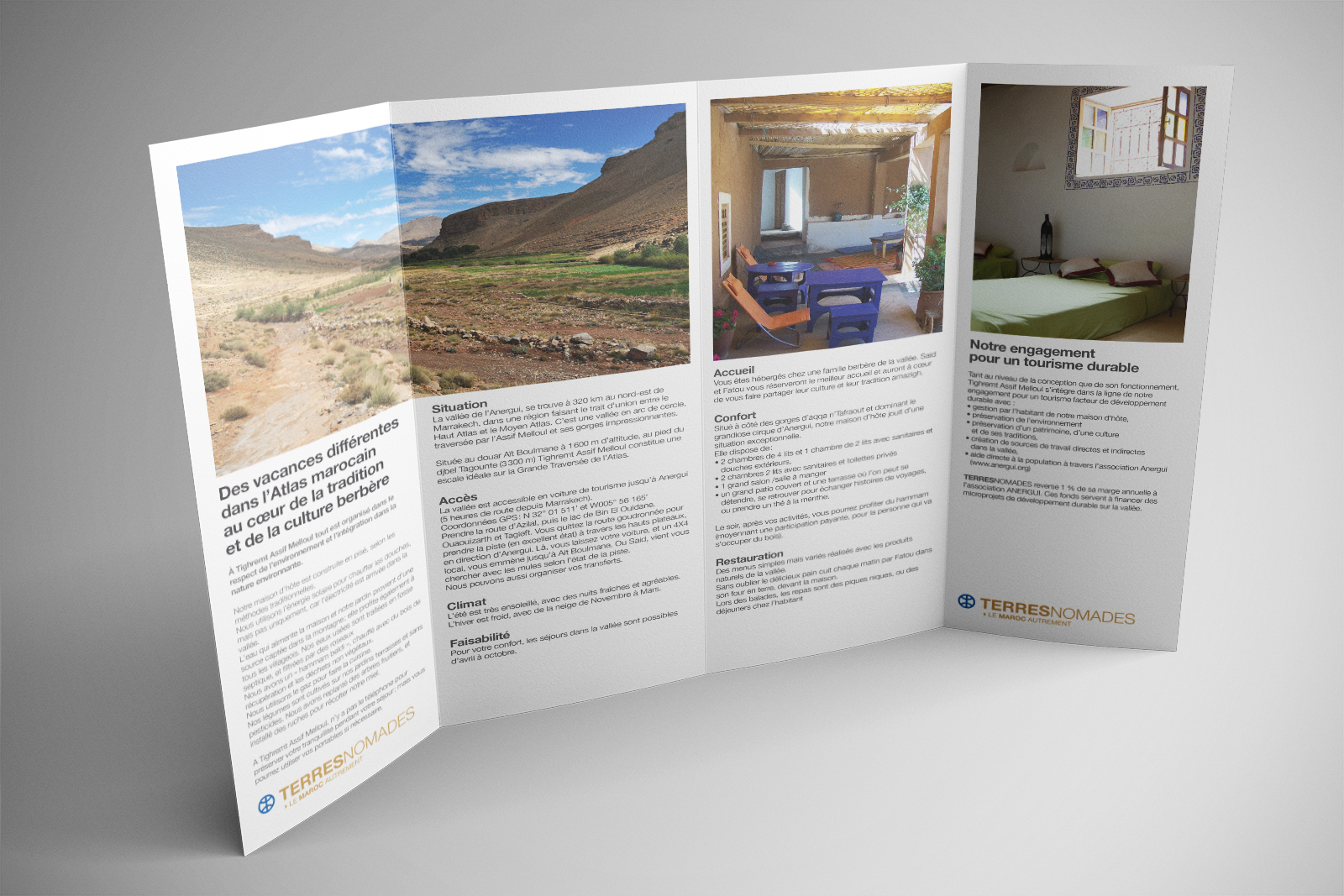 Flyer Terres Nomades – création graphique édition promotionnelle voyage