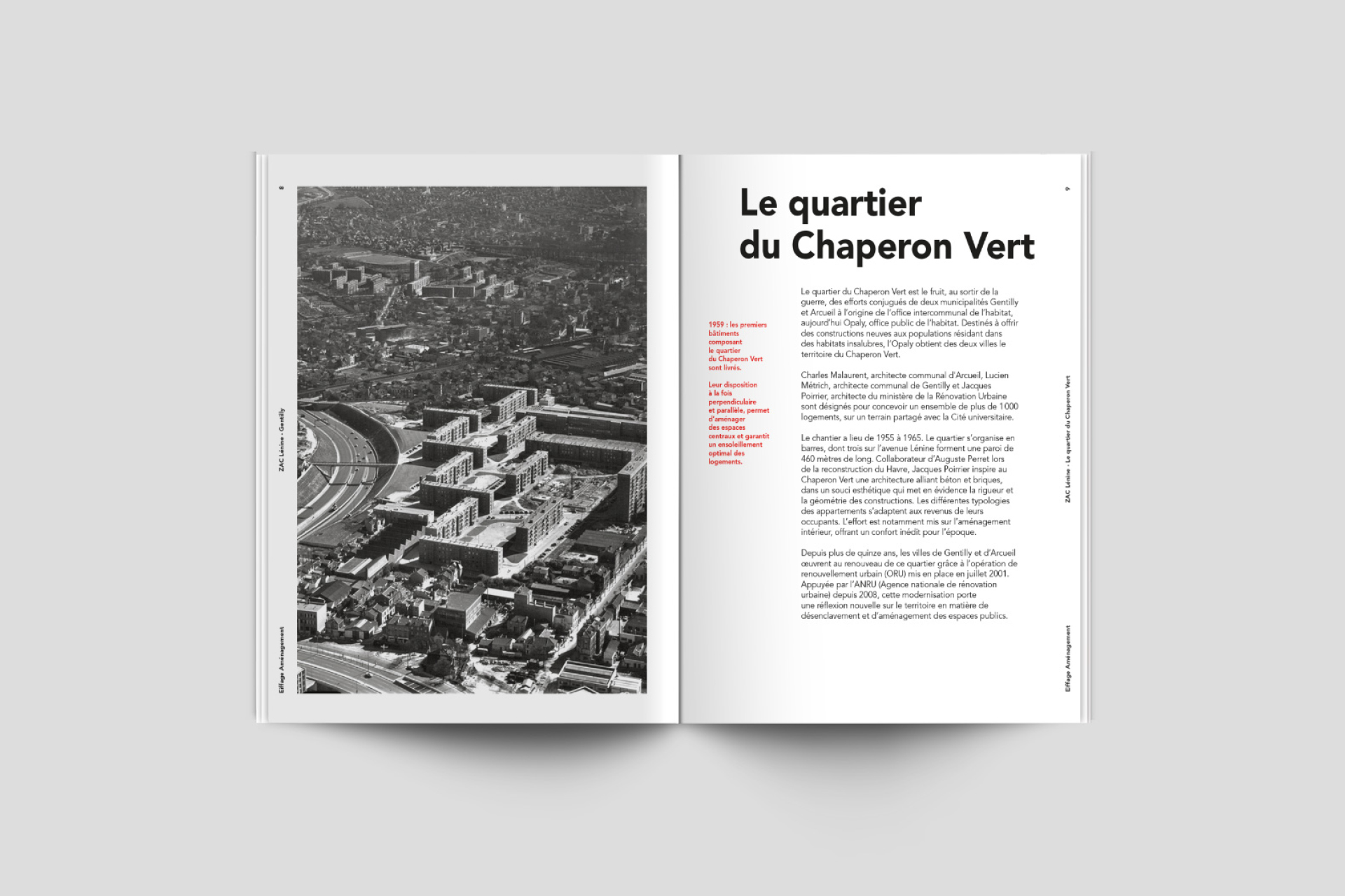 Graphisme éditorial brochure architecture renouvellement urbain Waixing mise en page design Zac Gentilly Eiffage