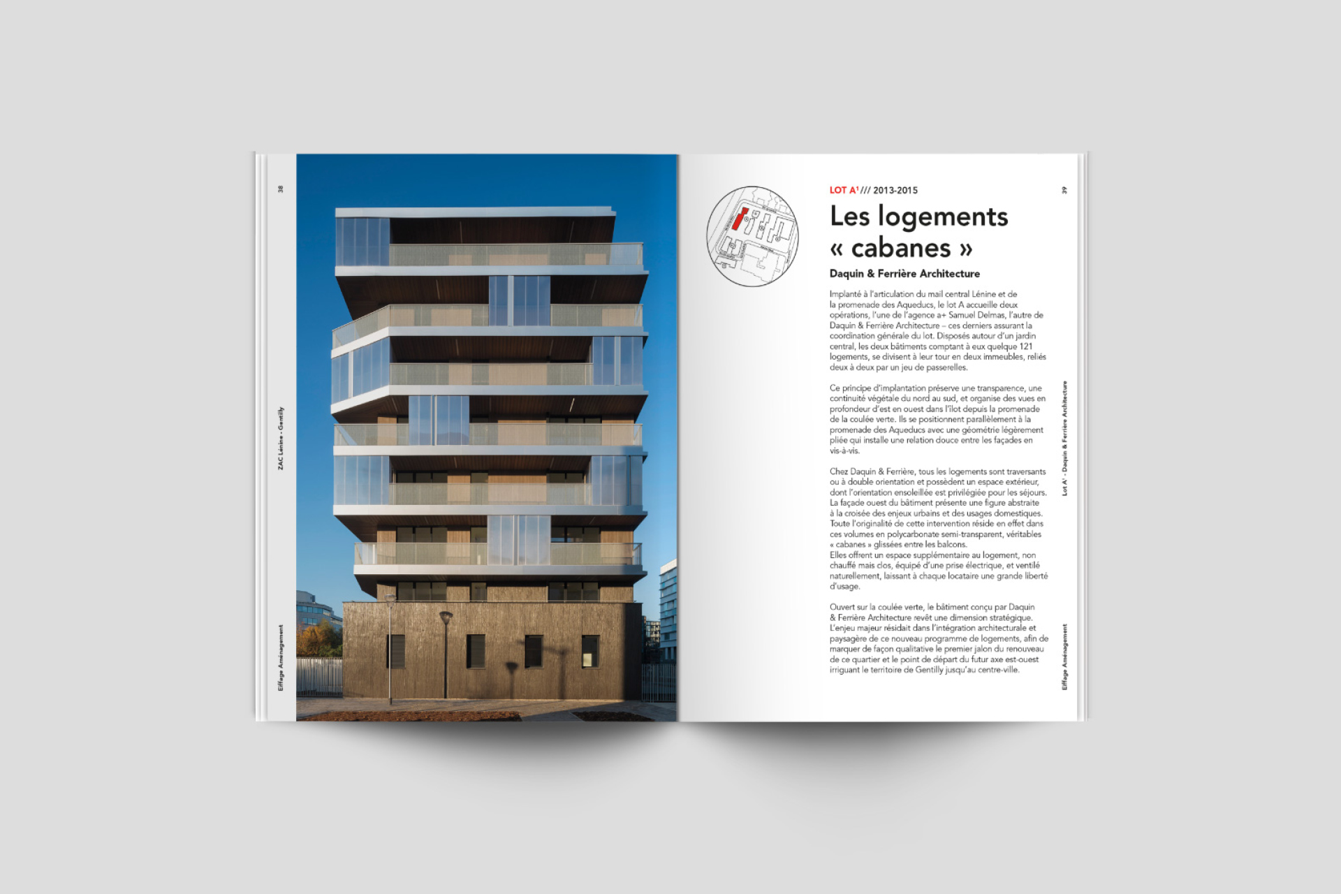 Graphisme éditorial brochure architecture et urbanisme Zac Gentilly Eiffage Waixing mise en page design