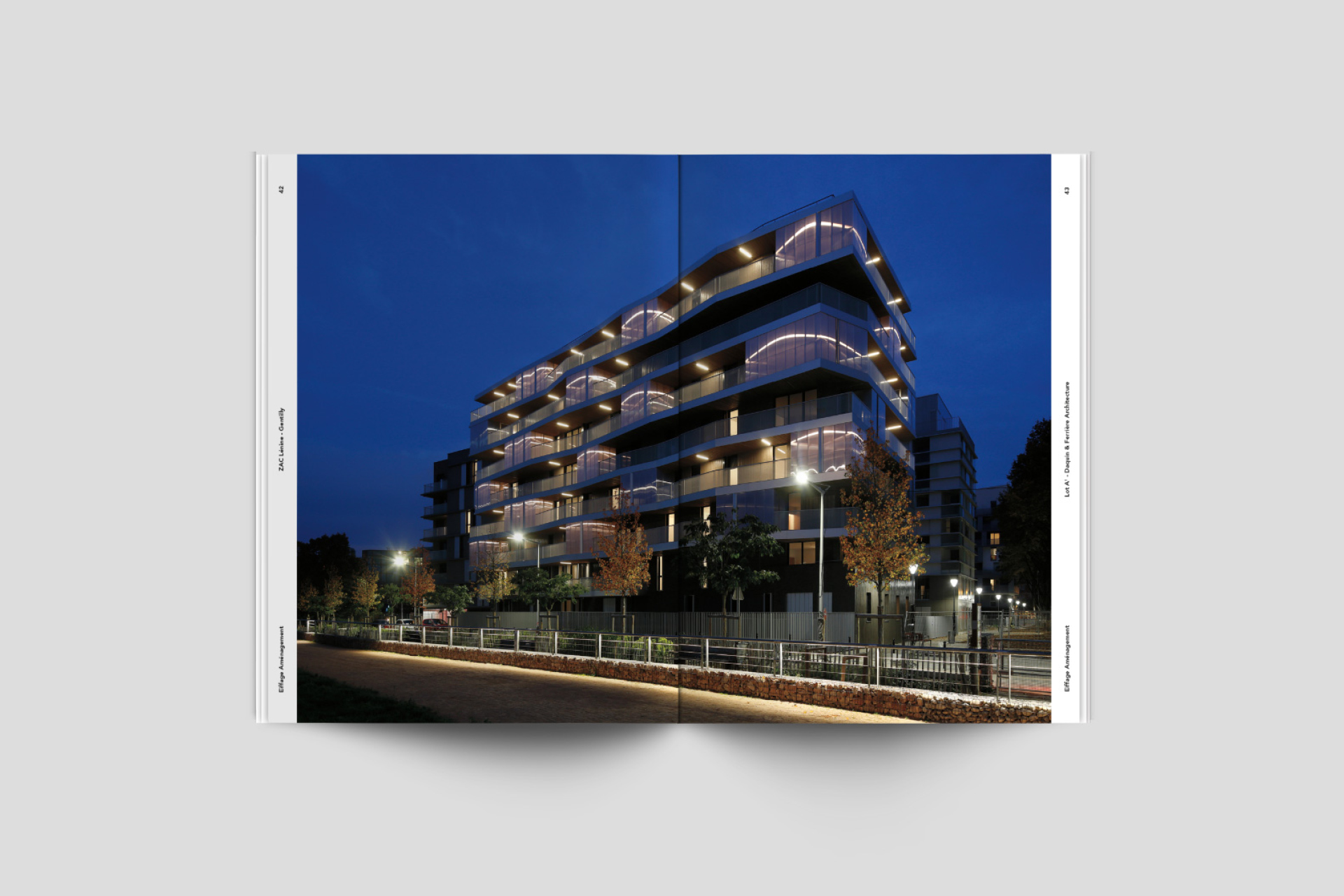 Graphisme éditorial brochure architecture et urbanisme Zac Gentilly Eiffage Waixing mise en page design typographie