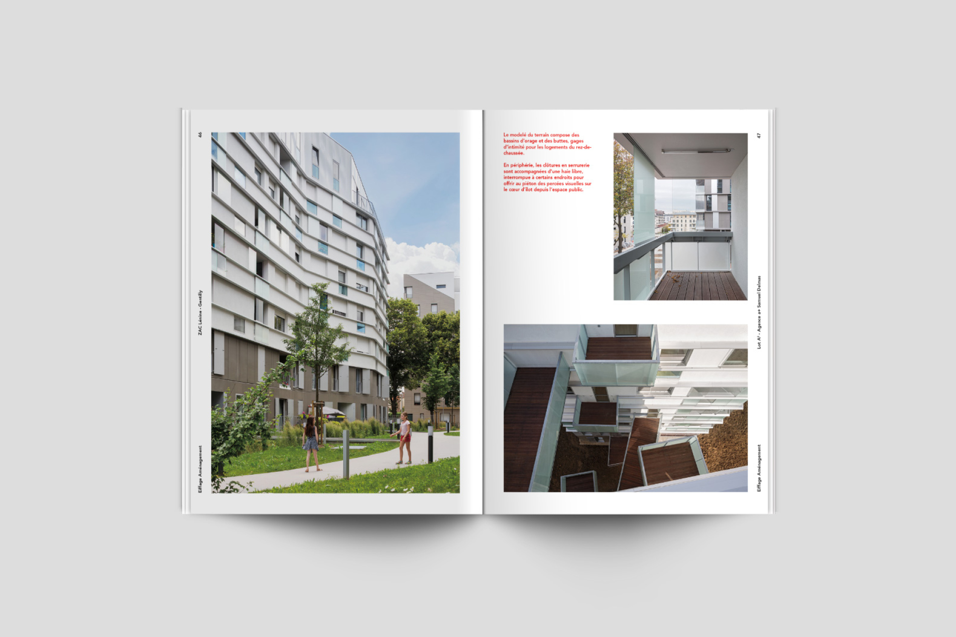 Graphisme éditorial brochure architecture et urbanisme Zac Gentilly Eiffage Waixing mise en page design typographie