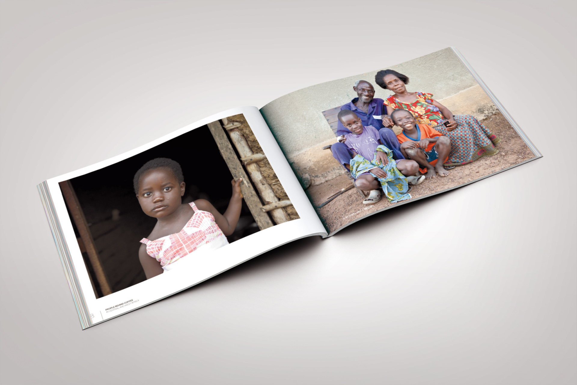 Mise en page livre photographies Nescafé graphisme éditorial Waixing typographie portraits