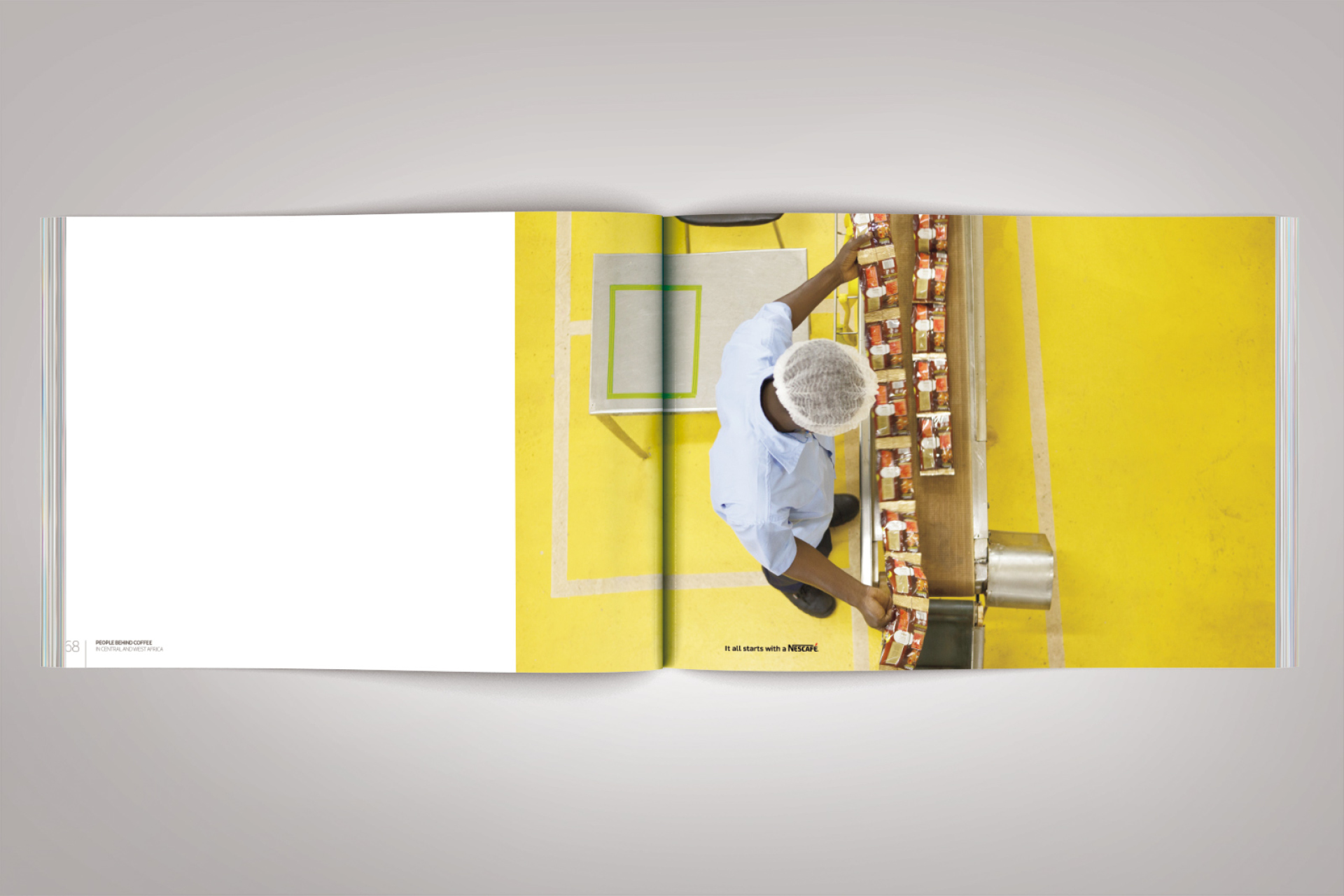Graphisme éditorial livre photographies Nescafé Waixing mise en page portraits typographie moderne